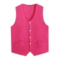 thumbnail image 1 of Hansber Womens Mens Button Irregular Hem Vest Adult Waiter Bartender Work Uniform Unisex Volunteer Hot Pink XXL, 1 of 5