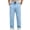 Light Blue, variant on GrmtClth Mens Casual Pants for Men Elastic Waist Drawstring Lightweight Summer Loose Beach Straight Leg Pants with Pockets Navy L
