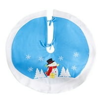 EWASWON Christmas Christmas Tree Skirt 36 Inch - Velvet, Embroidered Cute Santa Snowman, Adjustable, Multicolor, Easy Clean, Luxury Christmas Decor