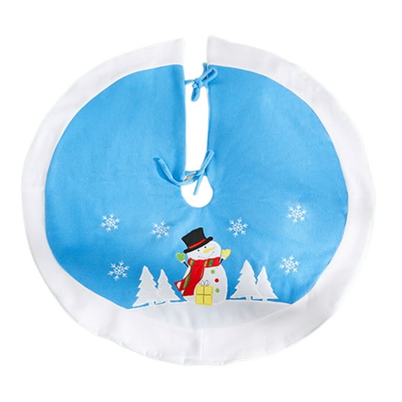 EWASWON Christmas Christmas Tree Skirt 36 Inch - Velvet, Embroidered Cute Santa Snowman, Adjustable, Multicolor, Easy Clean, Luxury Christmas Decor