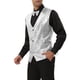 thumbnail image 4 of INSPIRE CHIC Chaleco de lentejuelas brillantes para hombres con corbata de moño S Plata, 4 of 6