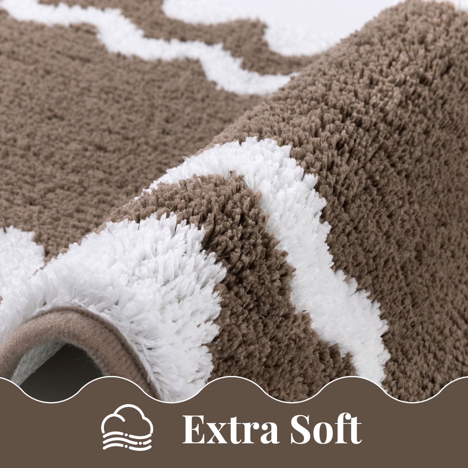 Findosom 4-Piece Bathroom Rugs Set,Non Slip Absorbent Bath Mat,Machine Washable Microfiber Quick Dry Bath Rug for Bathroom Bedroom Kitchen Shower Tub,Brown