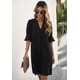 thumbnail image 1 of Vestido camisero con volantes y escote en V para mujer, vestido informal sencillo de verano, 1 of 6
