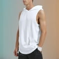 thumbnail image 2 of Xijirk Tank Tops Men,Hooded Tank Tops Casual Sports Gym Summer Vacation Comfortable Sleeveless Design Versatile Style for Everyday Wear,Mens Tank Top,White,XL, 2 of 9