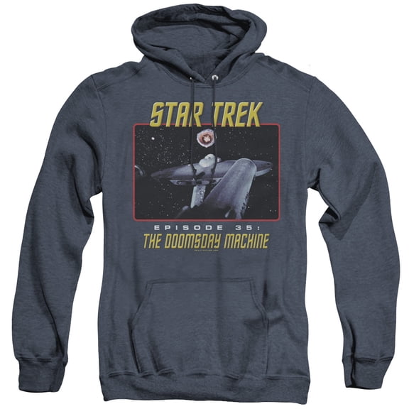 St Original The Doomsday Machine Adult Heather Hoodie Sweatshirt Navy