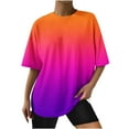 thumbnail image 1 of Blusa de manga corta con estampado de cuello redondo informal para mujer a la moda, Tops de verano OAVQHLG3B Store lin121212, 1 of 3