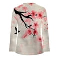 thumbnail image 4 of EchfiProm Fall Tops for Women Long Sleeve Slit Neck Shirts Loose Blouse Floral Graphic Ladies, 4 of 5