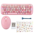 thumbnail image 3 of 070 Combo de Teclado y Mouse inalámbricos, Juego de Mouse de Teclado portátil Juego de Mouse de Teclado inalámbrico para computadora portátil, Tableta, computadora de EscritorioRosado) Khall Tendencias, 3 of 6