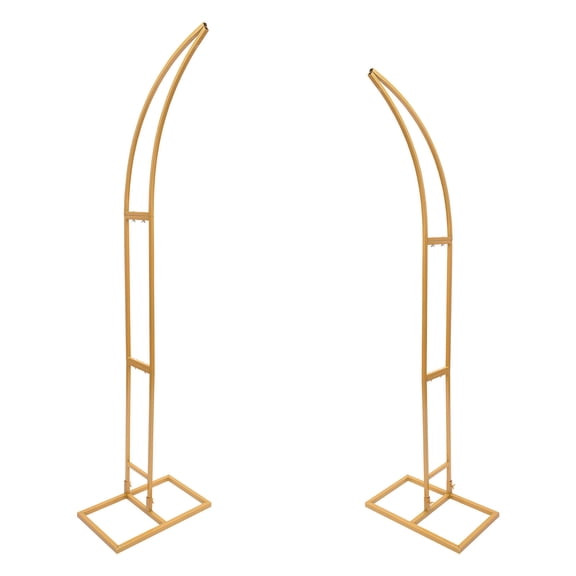 2-Piece Steel Wedding Arch Stand Set,White/Gold,5kg Load/Each,6.89ft & 6.23ft Heights,DIY Decor,for Weddings & Parties