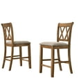thumbnail image 6 of JERFIT Counter Height Dining Chairs Set of 2, Upholstered Fabric Bar Stools with Tapered Legs for Kitchen Island, Cottage Oak Finish, 6 of 6