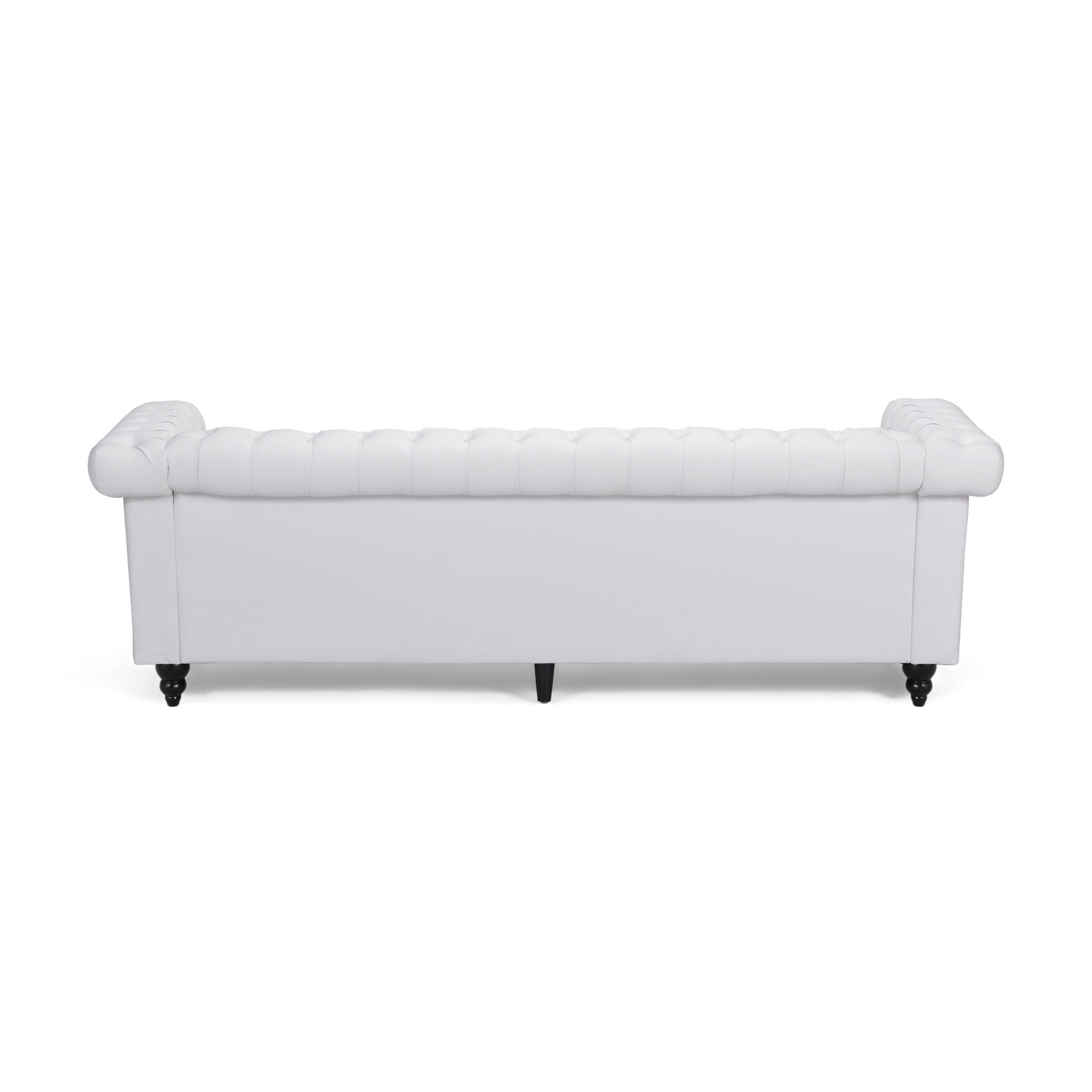 Noble House Kabella Tufted Fabric Chesterfield Sofa, White