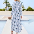 thumbnail image 5 of 2024 Daisies Flowers Casual Dress White Floral Print Street Fashion Dresses Long Sleeve Modern Woman V Neck Oversize Chiffon Dress, 5 of 7