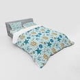 thumbnail image 3 of Ambesonne Nautical Bedding Set 3 Pcs, Anchor Wheel Starfish, Twin XL, Blue and Apricot, 3 of 3
