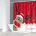 thumbnail image 2 of Juego de cortinas de ducha navideñas para decoración de baño, cortina de ducha con forma de copo de nieve y bolas de árbol de Navidad, cortinas de tela impermeables con ganchos de 71 x 71 pulgadas, 2 of 8