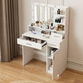thumbnail image 4 of Vanity Desk with Mirror&Lights,Makeup Vanity Table with USB Power Outlet & Drawer & Storage Shelves, Cabinet,Dressing Table for Teen Girls & Adults,Compact Vanity Set for Bedroom, 4 of 9