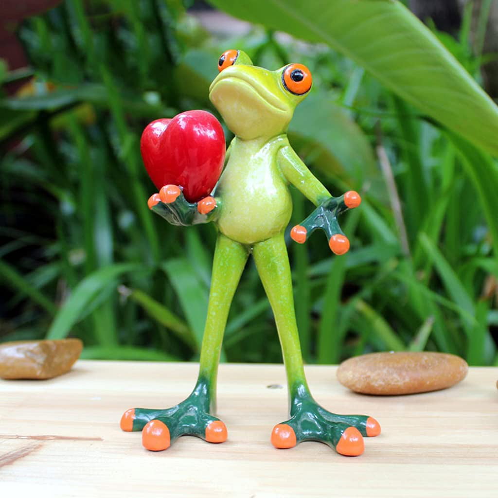 Garden Frog Statue Sculpture Figurine Ornament Indoor Home Crafts Decor 