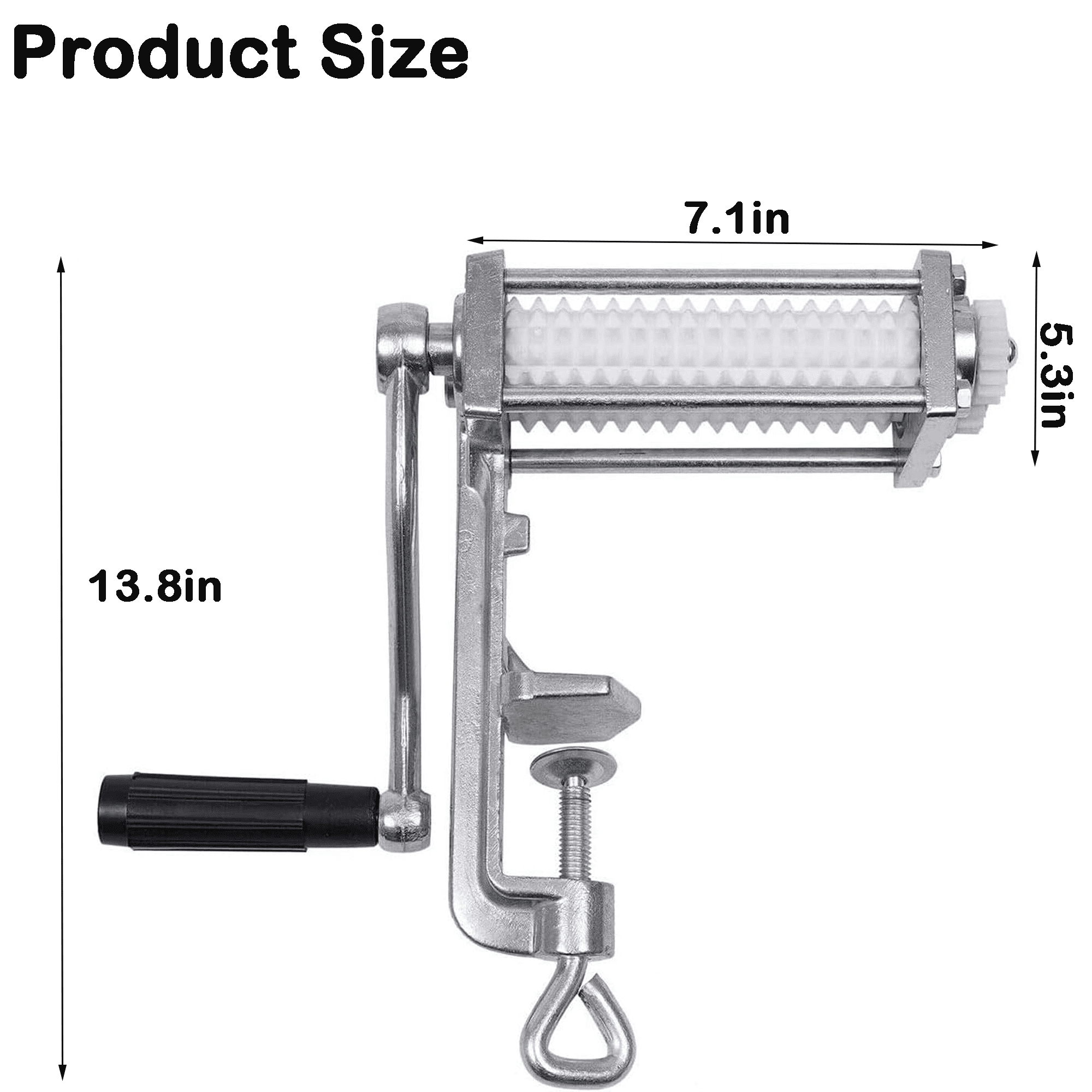 Yiyibyus Manual Meat Tenderizer Tool 2 Rollers Meat Grinder Cuber Steak Machine Stainless Steel, Size: 7.1, Silver