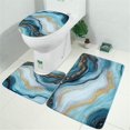 thumbnail image 2 of Blue Marble Gold Wave Pattern Bathroom Rugs Sets 3 Piece,Toilet Cover Set,Absorbent Non Slip Bathroom Mats Sets with U-Shaped Contour Rug Toilet Rug Set, 2 of 5
