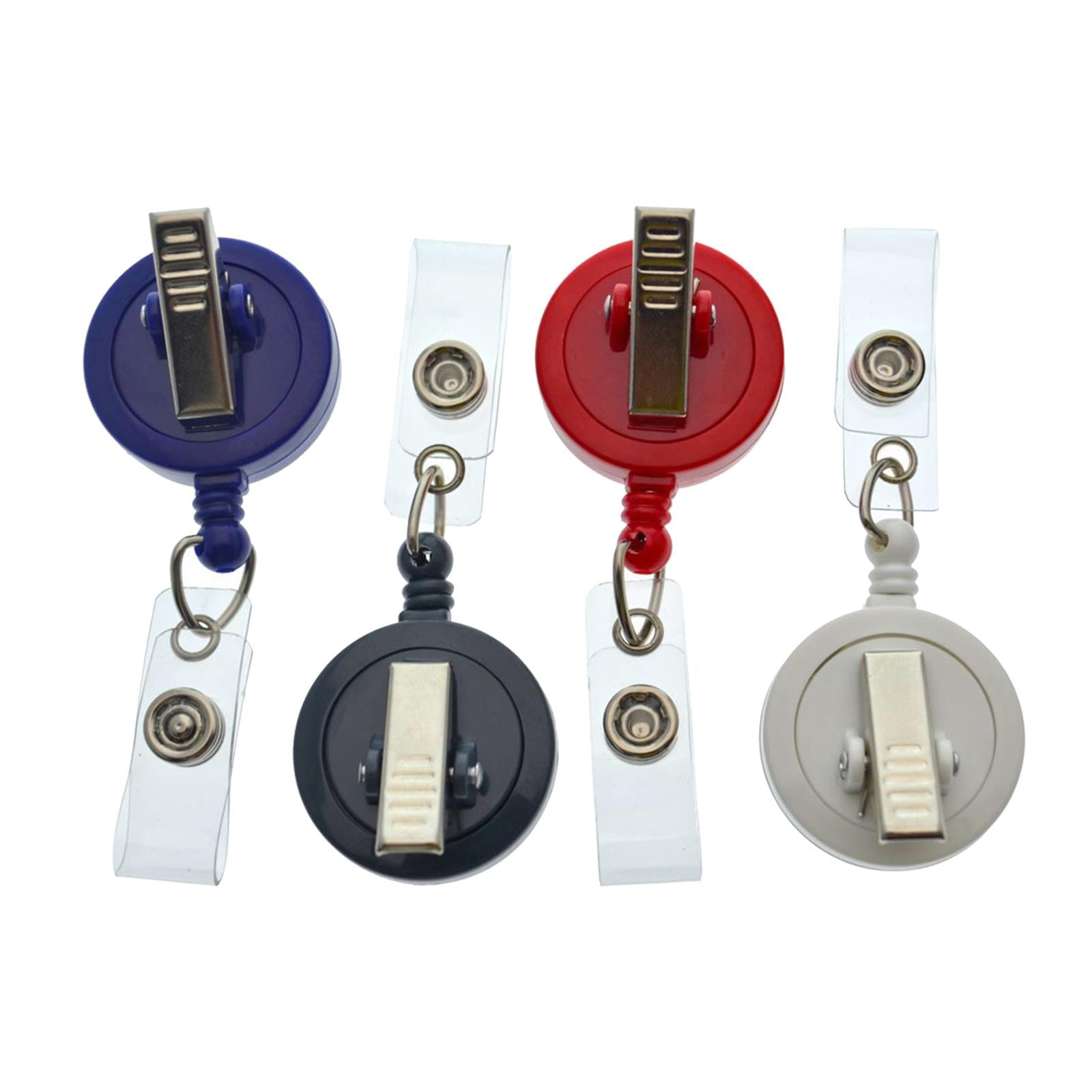 W/ Belt Clip Retractable ID Card Holder 4Pcs Retractable Badge Reels