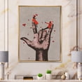 thumbnail image 2 of Designart 'I Love You Hand Sign With Romantic Couple' Modern Framed Canvas Wall Art Print, 2 of 5