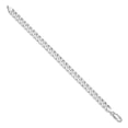 thumbnail image 2 of Auriga Fine Jewelry 925 Sterling Silver Rh-plated 7mm Beveled Curb 9inch Chain Bracelet for Men, 2 of 5