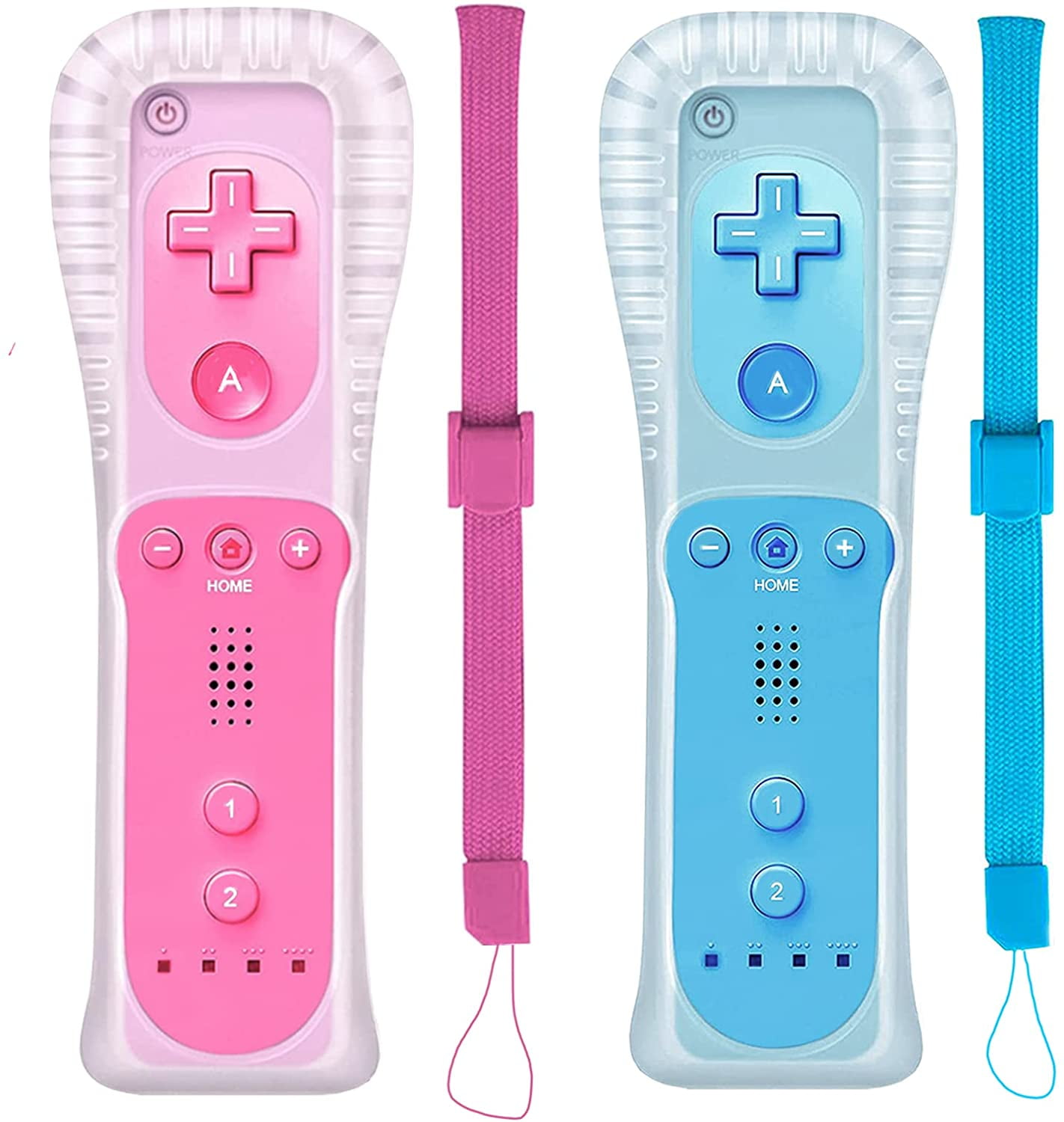Diakritisch Document Zo snel als een flits 2 Packs Classic Remote Controller Compatible for Wii Wii U Console, Gamepad  with Soft Silicone Sleeve and Wrist Strap (Pink and Blue) - Walmart.com