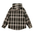 thumbnail image 4 of bbymog Mens Casual Shirts Fashion Plaid Printed Long Sleeve Button Down Shirt Plus Size Casual Hooded Blouse with Pocket Black L, 4 of 4