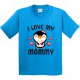 thumbnail image 3 of Inktastic I Love My Mommy with Cute Penguin and Hearts Youth T-Shirt, 3 of 5