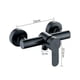 thumbnail image 5 of Grifo de bañera de montaje en pared con cartucho de cerámica, grifo de baño con acabado negro mate de aspecto moderno y elegante, fácil de instalar, para mezclador de agua fría y caliente con válvula, 5 of 5
