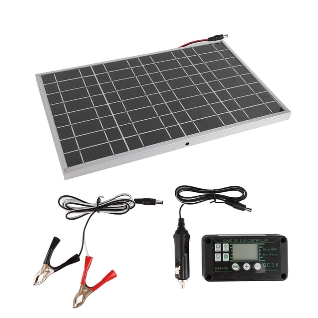 Kit de panel solar ANGGREK fotovoltaico 30W polisilicio con controlador 40A