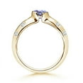 thumbnail image 2 of ANGARA Natural Semi Bezel Dome Tanzanite Ring with Diamond Accents in 14K Yellow Gold for Women (Size-5mm) | December Birthstone, Anniversary, Jewelry Gift for Women | Natural Tanzanite Ring, 2 of 8