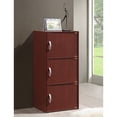 thumbnail image 2 of Hodedah Armoire de Rangement Fermée pour la Maison à 3 Tablettes, Mahogany, 2 of 5