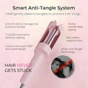 TYMO CurlPro Auto Curling Iron, T-Gloss Ceramic, 500M Negative Ions, One-Click Rotation, Anti-Tangle, 1 Barrel