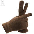 thumbnail image 2 of Gustave Men Women Thermal Insulated Winter Warm Gloves Touch Screen Texting Gloves Elastic Cuff Soft Knit Wool "Coffee", 2 of 9