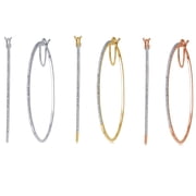 Genuine 0.02 Carat Natural Diamond Accent Hoop Earrings Three Color Sets Crafted In 14K Gold Plated