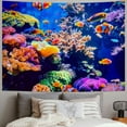 thumbnail image 2 of Chilfamy  Underwater World Tapestry Under the Sea Corals Tropical Fish Blue Ocean Wall Tapestry Aquarium Coral Reef Tapestry for Home Bedroom Living Room Dorm Art Decor 60x50inch, 2 of 6