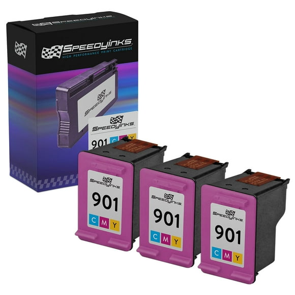 Speedy Inks Remanufactured Ink Cartridge Replacement for HP 901 (Color, 3-Pack) Compatible with Hewlett Packard: OfficeJet G510a G510g G510n J4524 J4540 J4550 J4580 J4624 J4660