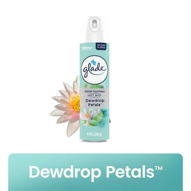 Glade Odor Fighting Soft Mist Air Freshener Room Spray, Dewdrop Petals, 8.0oz, 1pk