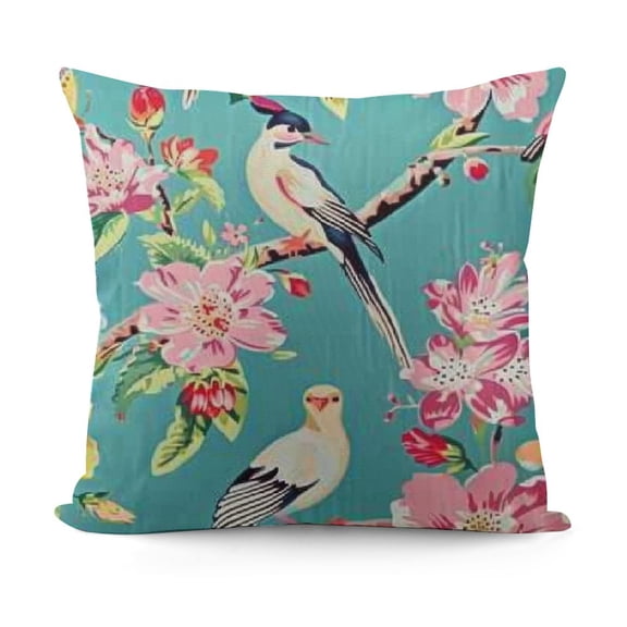 YINGXI Pink Flying Cranes Pillowcases Vintage Art Painting Pillow Case Decorative Throw Pillow Cover for Home Sofa Offic 12x12in