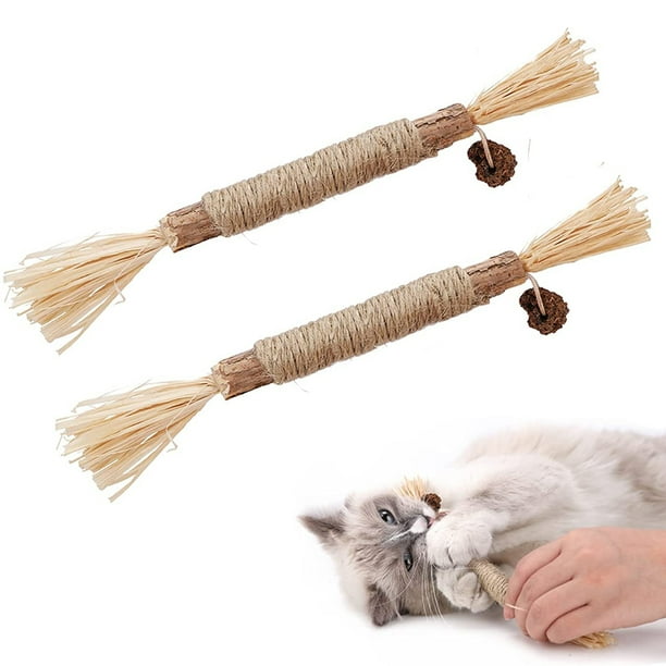 2PCS Cat Toys Kitten Teething Chew Toys Natural Chew Sticks for Pet Teeth Cleaning Walmart