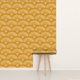 thumbnail image 4 of Papel Pintado Geométrico Retro Papel Pintado Removible Salón Dormitorio Cocina Papel Pintado Moderno Naranja Con Abanicos 45X200Cm, 4 of 6