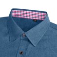 thumbnail image 3 of LONSSA Men's Long Sleeve Denim Shirts Stretch Casual Button Down Shirt with Pocket, 3 of 8