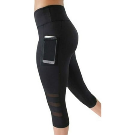 Red Gelscrubs Pant - Women Mesh Patchwork Skinny Sport Capri Pants