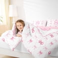 thumbnail image 3 of Manfei Girls Pink Personalized Initial S Full Size Comforter Sets 3 Pieces,Kids Teens Kawaii Ribbon Bow Grid Bedding Sets,Pink Reversible,Ultra Soft Home Decor, 3 of 6