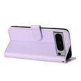thumbnail image 7 of Allytech Slim Wallet Case for Google Pixel 8 Pro, [Embossed Pattern PU Leather] [ Card Slots & Cash Pocket & Magnetic Clasp], Kickstand Shockproof Anti-Scratch Protective Fashion Case, Purple, 7 of 7
