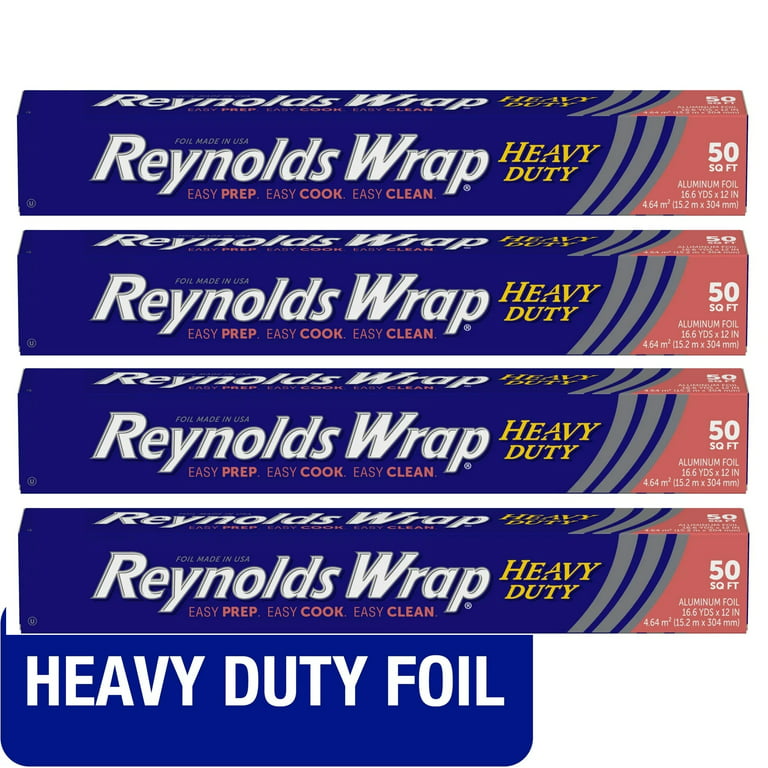 Reynolds Wrap Heavy Duty Aluminum Foil, 50 Square Feet Pk 4 total 200 SQ