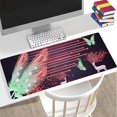 thumbnail image 2 of Feather Mouse Pad for Desk, 31.5 x 11.8 Large Mouse Mat Gaming for Computer Laptop, Cute Elk Butterfly Mice Pad Nature Rubber Base Non Slip Mousepad Waterproof for Home Table, Grey Red BDZXSE019, 2 of 6