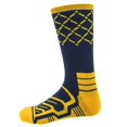thumbnail image 1 of Brybelly SSOC-006L Basketball Compression Socks, Navy & Yellow - Large, 1 of 6