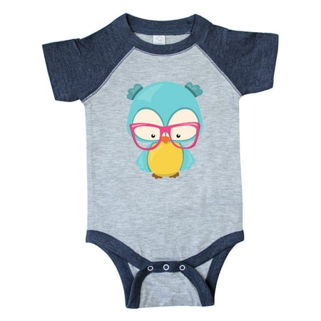 

Inktastic Hipster Owl Owl With Glasses Blue Owl Gift Baby Boy or Baby Girl Bodysuit