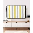thumbnail image 3 of Outdoor TV Cover 30 to 32 Inch Weatherproof, Striped Waterproof TV Screen Protector for Outside Decor with Zipper and Pocket 30"L x 19"H&nbsp; , Yellow Gray White, 3 of 7